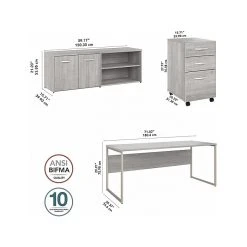 Bush Business Furniture Hybrid 72" W Laminated Wood Computer Table Desk with Storage & Mobile File Cabinet - Platinum Gray (HYB014PGSU) 12 Bush Business Furniture Hybrid 72" W Laminated Wood Computer Table Desk with Storage & Mobile File Cabinet - Platinum Gray (HYB014PGSU) -Computer Office Desks Shop unnamed file 5763