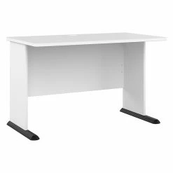 Bush Business Furniture Studio A 48"W White Laminated Wood Computer Desk | Durable & Modern Office Furniture