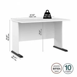 Bush Business Furniture Studio A 48"W White Laminated Wood Computer Desk | Durable & Modern Office Furniture -Computer Office Desks Shop unnamed file 5770