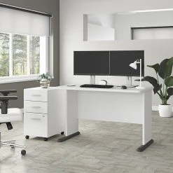 Bush Business Furniture Studio A 48"W White Laminated Wood Computer Desk | Durable & Modern Office Furniture -Computer Office Desks Shop unnamed file 5772