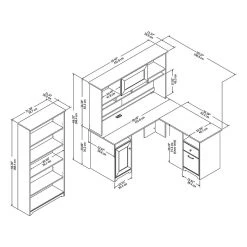 Bush Furniture Cabot 60" L-Shaped Desk With Hutch & 5-Shelf Bookcase, White - Space-Saving Home Office Solution -Computer Office Desks Shop unnamed file 5837