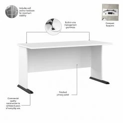 Bush Business Furniture Studio A 60"W Laminated Wood Computer Desk, White (SDD160WH) - Durable & Stylish -Computer Office Desks Shop unnamed file 5859