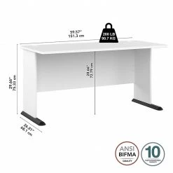 Bush Business Furniture Studio A 60"W Laminated Wood Computer Desk, White (SDD160WH) - Durable & Stylish -Computer Office Desks Shop unnamed file 5860