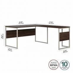 Bush Business Furniture Hybrid 60"W L-Shaped Table Desk with Metal Legs in Black Walnut | Durable Laminated Wood Office Desk -Computer Office Desks Shop unnamed file 5877