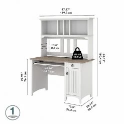 Bush Furniture Salinas 48" Computer Desk with Hutch - Shiplap Gray & Pure White | Laminated Wood Desk -Computer Office Desks Shop unnamed file 5893