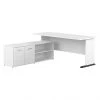 Bush Business Furniture Studio A 72" L-Shaped Gaming Desk With Storage, White (STA012WH) | Durable Laminated Wood Design