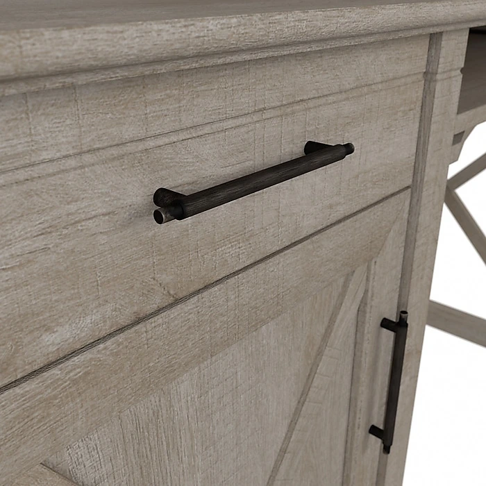 Bush Furniture Key West 48" Computer Desk with Bookcase & File Cabinet, Washed Gray | Laminated Wood Bundle 8 Bush Furniture Key West 48" Computer Desk with Bookcase & File Cabinet, Washed Gray | Laminated Wood Bundle - Image 8