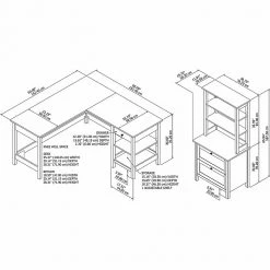 Bush Furniture Mayfield 60" L-Shaped Computer Desk with Lateral File Cabinet and Hutch, Pure White/Shiplap Gray - Durable Laminated Wood Office Furniture -Computer Office Desks Shop unnamed file 5933
