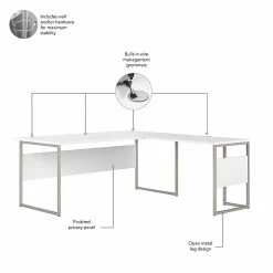 Bush Business Furniture HYB025WH 72" L-Shaped Table Desk with Metal Legs - White | Sturdy Laminated Wood Office Desk -Computer Office Desks Shop unnamed file 5964