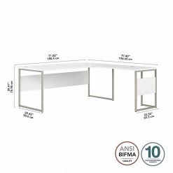 Bush Business Furniture HYB025WH 72" L-Shaped Table Desk with Metal Legs - White | Sturdy Laminated Wood Office Desk -Computer Office Desks Shop unnamed file 5965