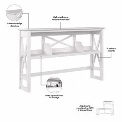 Bush Furniture Key West 60" L-Shaped Computer Desk in Pure White Oak - Modern Home Office Furniture | KWS048WT -Computer Office Desks Shop unnamed file 5987