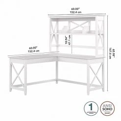 Bush Furniture Key West 60" L-Shaped Computer Desk in Pure White Oak - Modern Home Office Furniture | KWS048WT -Computer Office Desks Shop unnamed file 5988