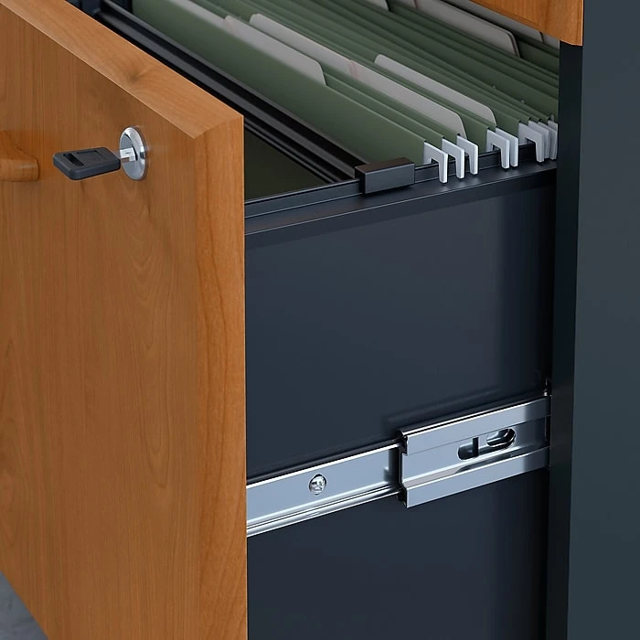 Bush Business Furniture Cubix 60W Bamboo Desk with Mobile File Cabinet, Natural Cherry 7 Bush Business Furniture Cubix 60W Bamboo Desk with Mobile File Cabinet, Natural Cherry - Image 7