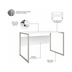 Bush Business Furniture Hybrid 48" W Laminated Wood Computer Desk with Metal Legs, White (HYD248WH) -Computer Office Desks Shop unnamed file 6001