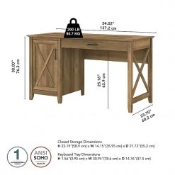 Bush Furniture Key West 54" Reclaimed Pine Computer Desk with Keyboard Tray & Storage | Laminated Wood Desk -Computer Office Desks Shop unnamed file 6018