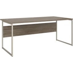 Bush Business Furniture Hybrid 72" W Modern Hickory Computer Desk - Durable Laminated Wood
