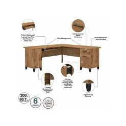 Bush Furniture Somerset 72" L-Shaped Desk With Storage, Fresh Walnut Laminated Wood Desk - WC81310K -Computer Office Desks Shop unnamed file 6066