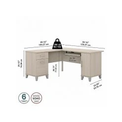 Bush Furniture Somerset 60" L-Shaped Desk With Storage in Sand Oak | Laminated Wood Workstation -Computer Office Desks Shop unnamed file 6084