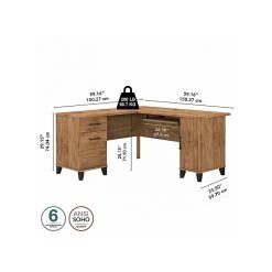 Bush Furniture Somerset 60" L-Shaped Desk With Storage, Fresh Walnut (WC81330K) - Durable Laminated Wood Office Desk -Computer Office Desks Shop unnamed file 6092