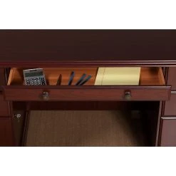 Kathy Ireland® Home Bennington Manager's Desk Set with Credenza & Bookcase - Harvest Cherry Laminate -Computer Office Desks Shop unnamed file 612