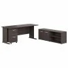 Bush Business Furniture Studio A 72"W Laminated Wood Computer Desk with File Cabinet & Storage Cabinet, Storm Gray