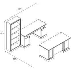 Kathy Ireland® Home Bennington Manager's Desk Set with Credenza & Bookcase - Harvest Cherry Laminate -Computer Office Desks Shop unnamed file 613