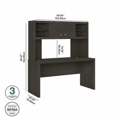Office By Kathy Ireland® Echo 60"W Credenza Desk with Hutch, Charcoal Maple - Laminated Wood -Computer Office Desks Shop unnamed file 6132