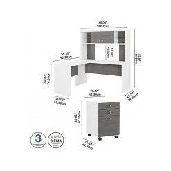 Office By Kathy Ireland® Echo 60"W L-Shaped Desk With Hutch & Mobile File Cabinet, Pure White/Modern Gray | Space-Saving Laminated Wood Office Furniture -Computer Office Desks Shop unnamed file 6139