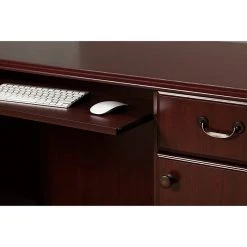 Kathy Ireland® Home Bennington Manager's Desk Set with Credenza & Bookcase - Harvest Cherry Laminate -Computer Office Desks Shop unnamed file 614