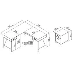Bush Furniture Ironworks 60" L-Shaped Desk Bundle, Vintage Golden Pine (IW027VG) - Laminated Wood Modern Office Desk -Computer Office Desks Shop unnamed file 6147
