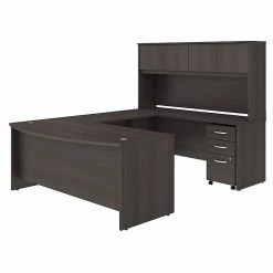 Bush Business Furniture Studio C 72W X 36D U-Shaped Desk with Hutch & Mobile File Cabinet, Storm Gray – Efficient Workspace Solution