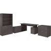 Bush Business Furniture Jamestown 71" L-Shaped Desk Bundle - Storm Gray, Laminate Wood Office Desk with Storage