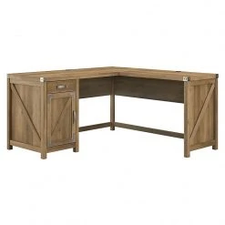 Kathy Ireland® Home Cottage Grove 60" L-Shaped Desk with Drawer - Reclaimed Pine Style