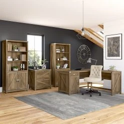 Kathy Ireland® Home Cottage Grove 60" L-Shaped Desk with Drawer - Reclaimed Pine Style -Computer Office Desks Shop unnamed file 6188
