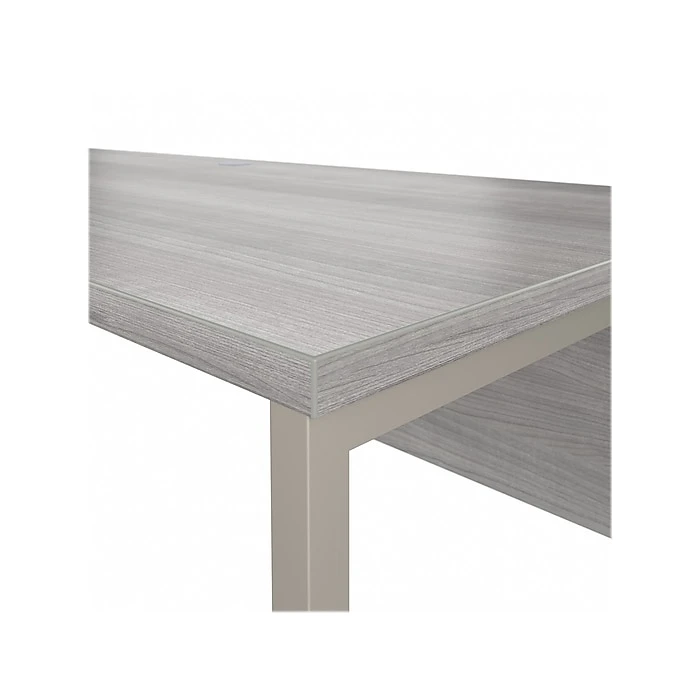 Bush Business Furniture Hybrid 72" W Computer Table Desk With Metal Legs, Platinum Gray (HYD373PG) | Laminated Wood Office Desk 6 Bush Business Furniture Hybrid 72" W Computer Table Desk With Metal Legs, Platinum Gray (HYD373PG) | Laminated Wood Office Desk - Image 6
