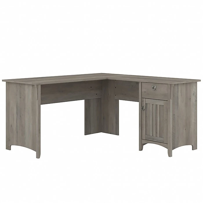Bush Furniture Salinas 60" L-Shaped Desk in Driftwood Gray - Modern Laminated Wood Office Desk 1 Bush Furniture Salinas 60" L-Shaped Desk in Driftwood Gray - Modern Laminated Wood Office Desk