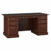 Bush Furniture Saratoga Executive Desk - Harvest Cherry/Black | Laminate Office Desk | EX45666-03K