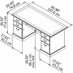 Bush Furniture Saratoga Executive Desk - Harvest Cherry/Black | Laminate Office Desk | EX45666-03K -Computer Office Desks Shop unnamed file 625