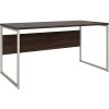 Bush Business Furniture Hybrid 60" W Black Walnut Laminated Wood Computer Desk with Metal Legs