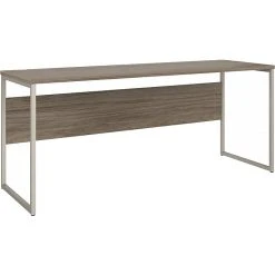 Bush Business Furniture 72" Modern Hickory Computer Desk with Metal Legs | Sturdy Laminated Wood Table