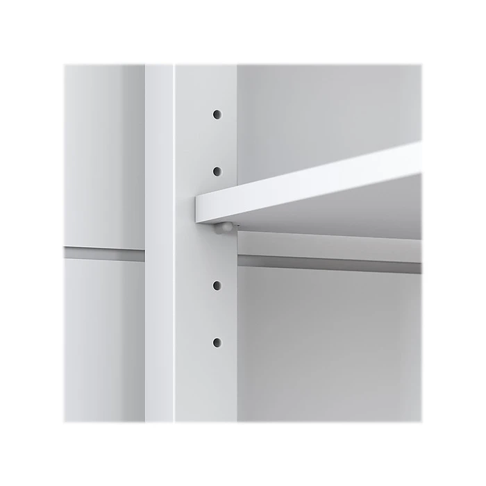 Bush Furniture Mayfield 60" L-Shaped Desk with File Cabinet - Pure White/Shiplap Gray 7 Bush Furniture Mayfield 60" L-Shaped Desk with File Cabinet - Pure White/Shiplap Gray - Image 7