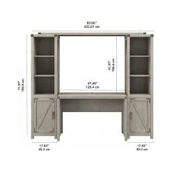 Kathy Ireland® Home Cottage Grove 48" Writing Desk with Bookcases - Cottage White, Laminated Wood -Computer Office Desks Shop unnamed file 6354