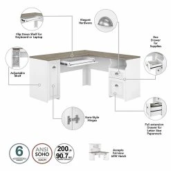 Bush Furniture Fairview 60" L-Shaped Desk with Hutch & Lateral File Cabinet | Shiplap Gray/Pure White -Computer Office Desks Shop unnamed file 6417