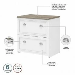 Bush Furniture Fairview 60" L-Shaped Desk with Hutch & Lateral File Cabinet | Shiplap Gray/Pure White -Computer Office Desks Shop unnamed file 6419
