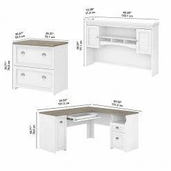 Bush Furniture Fairview 60" L-Shaped Desk with Hutch & Lateral File Cabinet | Shiplap Gray/Pure White -Computer Office Desks Shop unnamed file 6420