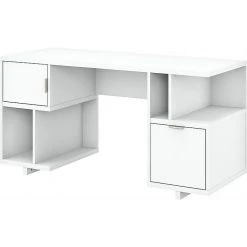 Kathy Ireland Home Madison Avenue 60" Laminated Wood Computer Desk, Pure White | Stylish & Durable