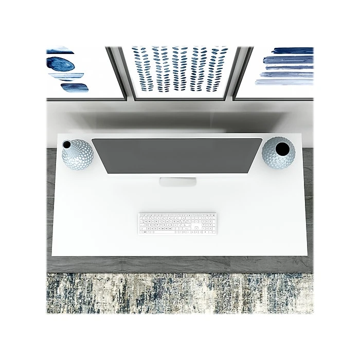 Kathy Ireland® Home 48" Madison Avenue Writing Desk - Pure White | Laminated Wood | Stylish and Durable 3 Kathy Ireland® Home 48" Madison Avenue Writing Desk - Pure White | Laminated Wood | Stylish and Durable - Image 3