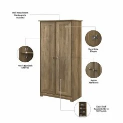 Bush Furniture Cabot 60" L-Shaped Desk With Hutch And Tall Storage Cabinet, Reclaimed Pine - Durable Laminated Wood Workspace -Computer Office Desks Shop unnamed file 6473