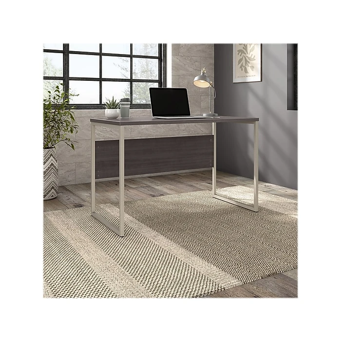 Bush Business Furniture Hybrid 48" W Laminated Wood Computer Table Desk, Storm Gray (HYD148SG) 2 Bush Business Furniture Hybrid 48" W Laminated Wood Computer Table Desk, Storm Gray (HYD148SG) - Image 2