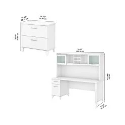 Bush Furniture Somerset 72" White Laminated Wood Computer Desk with Hutch and Lateral File Cabinet (SET019WH) -Computer Office Desks Shop unnamed file 6505